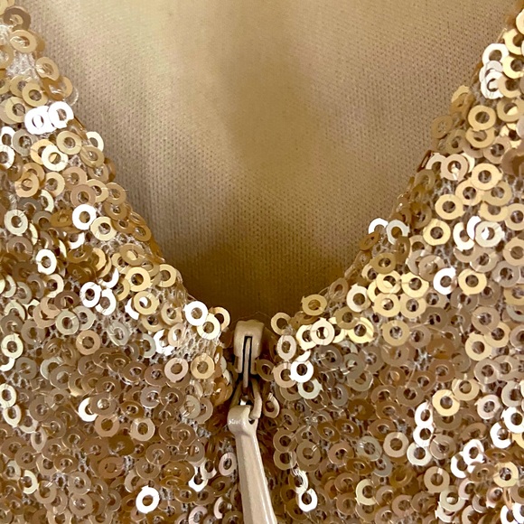 Champagne Sequined Evening Dress - Picture 9 of 10